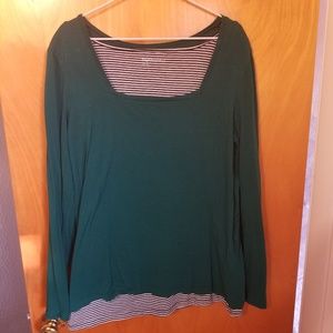 Long sleeve double layer maternity/nursing top